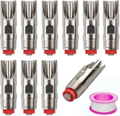 Baimeixun Pack of 10 Stainless Steel NPT 1/2" Automatic Pig Waterer with Filter for Sows Piglets Drinking …