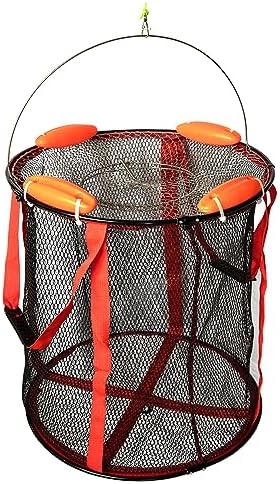 Floating Fish Basket Rubber Coated Nylon Mesh Cage Keep Bait Live Well On Boat (FN-01A)