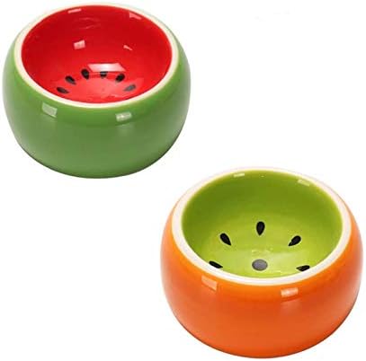 Hamiledyi 2PCS Hamster Bowl,Ceramic Food Water Feeding Dish for Guinea Pigs Gerbil Mouse Rat Chinchilla Hedgehog Sugar Glider