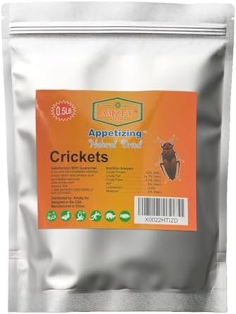 Natural Dried Crickets - Food for Bearded Dragons, Wild Birds, Chickens, Fish - (8 oz Resealable Bag) - Veterinary Certified