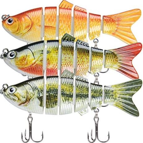 TRUSCEND Fishing Lures for Freshwater and Saltwater, Lifelike Swimbait for Bass Trout Crappie Walleye Pike, Slow Sinking Bass Fishing Lure, Must-Have Fishing Gifts for Men, Family Fishing Gear Plugs