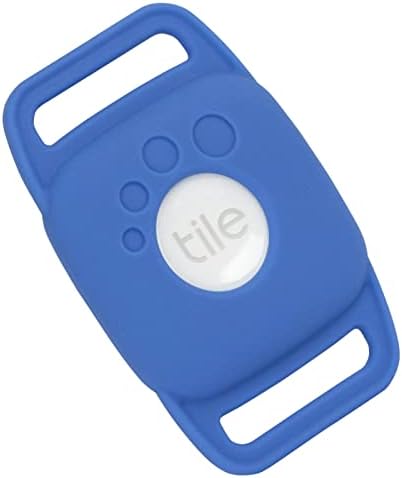 Tile Mate (2022), and Pet Collar Combo, Bluetooth Tracker, Locator; Up to 250 ft. Range. Up to 3 Year Battery. Water-Resistant. iOS and Android Compatible. with a Silicone Pet Collar Necklace, Blue