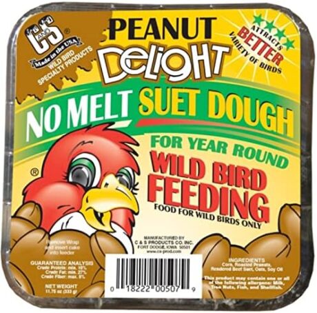 C&S Peanut Delight No Melt Suet Dough 11.75 Ounces, 8 Pack