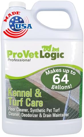 ProVetLogic Kennel & Turf Care- Floor Cleaner, Synthetic Pet Turf Cleaner, Deodorizer & Drain Maintainer- Gallon (Concentrated)