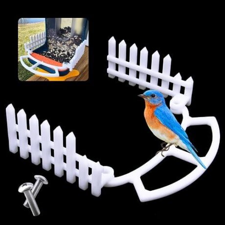 3 Pcs Perch complicable with Bird Buddy, with Side Fence,Wider Extension Perch to DIY Add-ons, Bird Accessories Compatible with Bird Buddy (White)