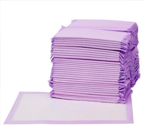 Amazon Basics Cat Pad Refills for Litter Box, Unscented, Pack of 40, Polyethylene, Purple and White