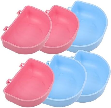 DOITOOL 6pcs Rabbit Bowl Pet Food Guinea Pig Cage Accessories Bird Accessories for Cages Replaceable Chinchilla Bowl Bunny Cage Accessories Water Hamster Washable Rat Bowl Parrot Supplies