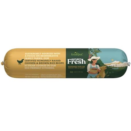 Freshpet Nature's Fresh Dog Food, Chicken & Brown Rice Recipe Slice & Serve Roll, 1lb