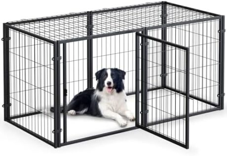 Large Dog Crate, 48" L x 28" H, Dog Cage, Dog Kennel, Big Dog Crate for Small Medium Large Dogs, Puppy Dog Playpen, Pet Cage, Pet Playpen Yard, Indoor Outdoor, XL