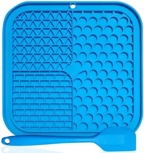 Large Lick Mat for Dogs and Cats, Food Grade Silicone Dog Lick Mat with Suction Cups for Pet Anxiety Relief Slow Feeder for Dog Boredom Reducer Dog Treat Mat Perfect for Bathing Grooming etc