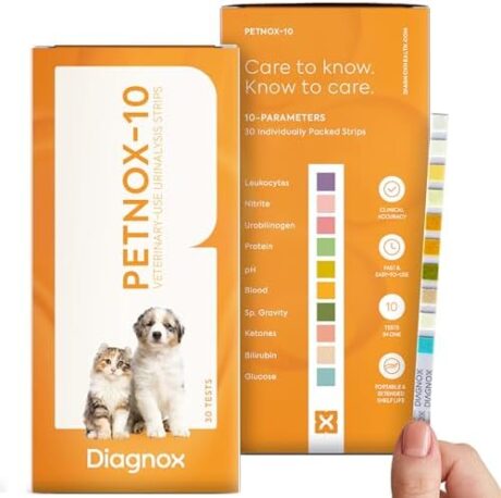 PETNOX 10-Parameter Cat & Dog Urine Test Strips - 30 x Individually Packed & Veterinary Grade Tests - Cat & Dog UTI Test Kit - Pet Test Strips for Urinalysis