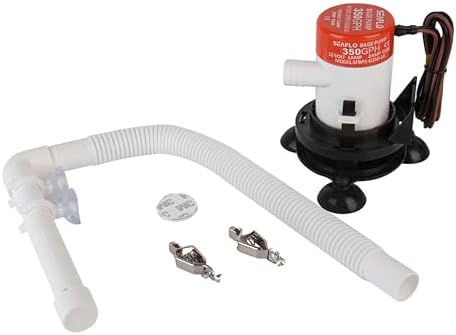 SEAFLO 10 Series Portable Livewell Aerator Kit - 12V, 350 GPH, Bait Pump, Submersible, Corrosion-Resistant, Efficient Oxygenation, Fresh/Saltwater Use, CE & ROHS Certified, 4-Year Warranty