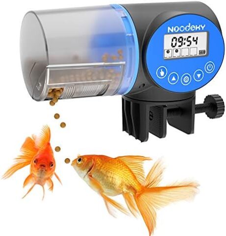 USB Charging Automatic Fish Feeder, Auto Fish Food Feeder Timer Dispenser for Aquarium or Small Fish Turtle Tank, Auto Feeding on Vacation or Holidays,Black