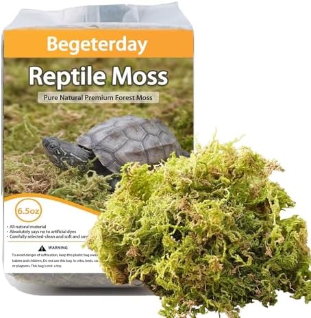 6.5oz Pure Natural Reptile Moss for Humidity, Great for Snakes, Turtle and Other Reptiles, Good for Terrariums for Reptiles & Amphibians