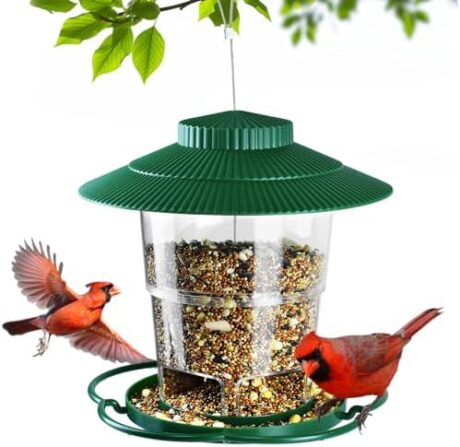 Bird Feeder for Outdoor Retractable Hanging Squirrel Proof Wild Bird Seed Garden Yard Decoration for Outside Plastic