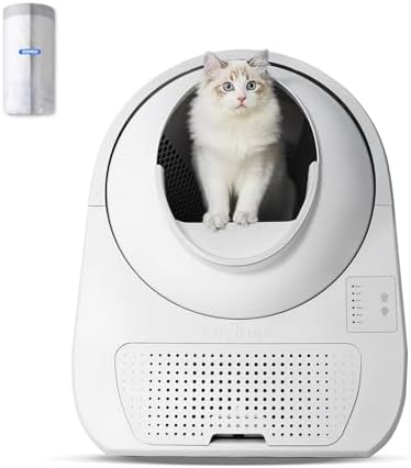 CATLINK Self Cleaning Cat Litter Box, Automatic Cat Litter Box, Double Odor Removal, Cat Litter Box for Cats from 3.5 pounds to 22 pounds (Young Version)