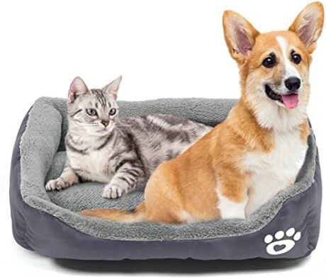 Forever Lover Dog Bed for Under Medium Dogs, Soft Washable Pet Puppy Dogs and Cats Winter Bed from (Grey)