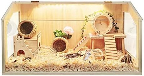 Hamster Cage Chewproof, Large Hamster Cages and Habitats 32 Inch Guinea Pig Cages Openable Top with Acrylic Sheets Solid Built, 32"