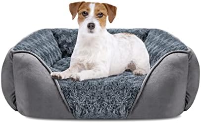 INVENHO Medium Dog Bed for Large Medium Small Dogs, Rectangle Washable Dog Bed, Orthopedic Dog Bed, Soft Calming Sleeping Puppy Bed Durable Pet Cuddler with Anti-Slip Bottom M(25"x21"x8")