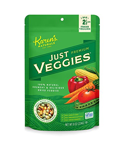 Karen's Naturals Just Veggies, 8 Ounce Pouches, Keto Friendly All Natural Freeze Dried Vegetables, Vegan, Paleo, Gluten Free, Healthy Dried Veggie Sna...