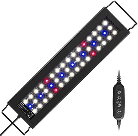 NICREW Full Spectrum Planted LED Aquarium Light, with Timer, for Freshwater Fish Tank, 12-18 Inch, 9 Watts