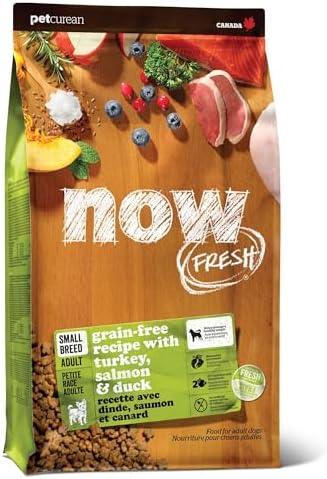 Now Fresh Grain-Free, Dry Dog Food, Small Breed Kibble, Real Meat and Fish, Turkey, Salmon and Duck Adult Recipe, 6 lb Bag