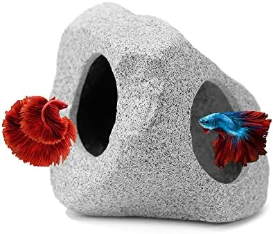 Premium Aquarium Decor Fish Tank Decorations with Rocks for Betta Fish Tank Accessories, Fish Hiding, Playing, and Resting Spots - Avoid Aggressive Behavior (Alien)
