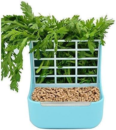 RUBYHOME Rabbit Feeders Hay Food Bin Feeder, Grass and Food Double Use Rabbit Feeder,Hay Feeders Supply for Rabbit Guinea Pig Chinchilla