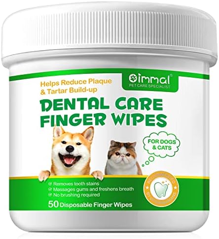 SUPSERSR Pet Dental Care Finger Wipes,Teeth Cleaning Wipes for Dogs & Cats, Freshens Breath Finger Wipes, Gum Care Pet Wipes Reducing Plaque & Tartar