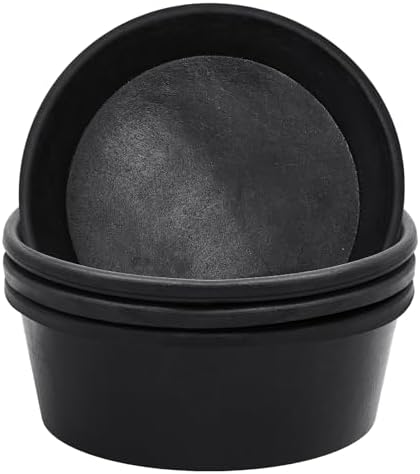 Sadnyy 4 Pcs Rubber Feeder Pan, 4 Quart Durable Rubber Feed Pan, Utility Horse Feed Bucket Resistant Bowl Horse Feeder for Goats Horses Chicken Dust Bath Container Animal Feeding, 10.6 x 4.1 Inch