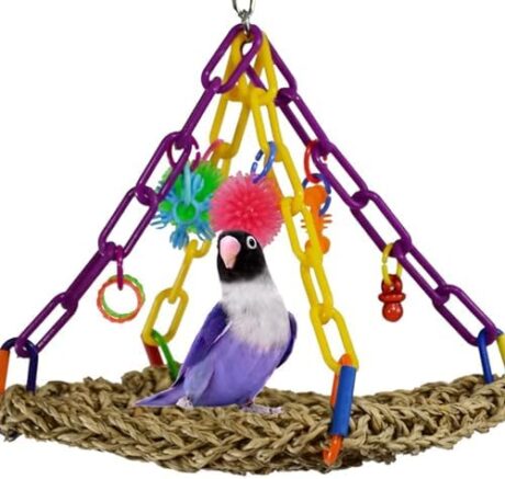 Super Bird Creations SB747 Mini Flying Trapeze Bird Toy, Small Bird Size, 6” x 7” x 9”