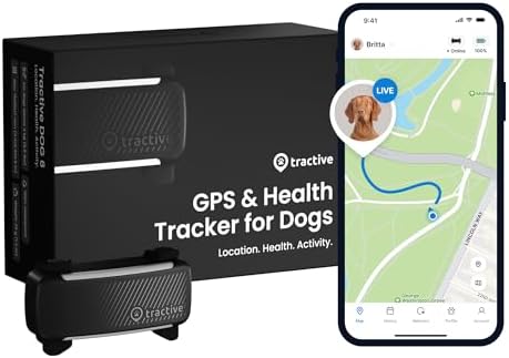 Tractive GPS Dog Tracker (2025 Release) | Real-time Pet Location Tracker | Health & Wellness Alerts | Virtual Fence for Dogs | Bark Monitoring | Dog Collar Attachment (Black)