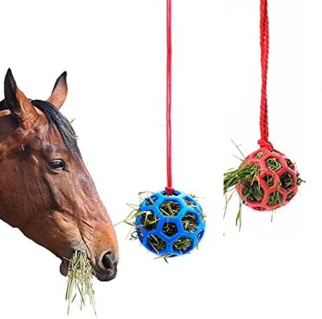 gofidin 2pcs Equine Horse and Pony Treat Ball Goat Hay Hanging Feeding Toy Sheep Feeder Feeding Dispenser Multipurpose Horse Cattle