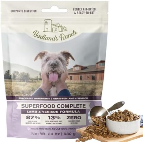 Superfood Complete, Air-Dried Adult Dog Food - High Protein, Zero Fillers, Superfood Nutrition by Katherine Heigl (24 oz, Lamb & Venison)