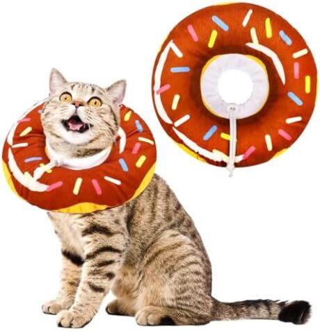 Cat Cone Collar Soft,Donut Pet Recovery Collar for Wound Healing,Adjustable Protective Cat Donut Collar After Surgery Neck Pillow Elizabethan Collars for Kitten,Puppy and Dogs