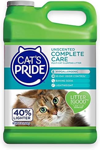 Cat's Pride Premium Lightweight Clumping Litter: Complete Care - Up to 10 Days of Powerful Odor Control - Hypoallergenic - Multi-Cat, Unscented, 10 Pounds