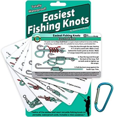 Easiest Fishing Knots: Waterproof Guide on How to Tie 12 Simple Fishing Knots with Mini Carabiner, Perfect for Beginners