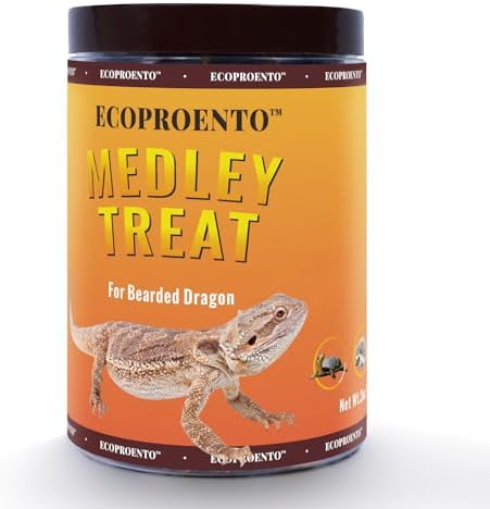 Ecoproento Bearded Dragon Medley Treat Food- 3oz Dried Cricket & Dried Mealworms - High Protein Food and Treats for Bearded Dragons, Monitors, Box Turtles, Birds and Hedgehogs