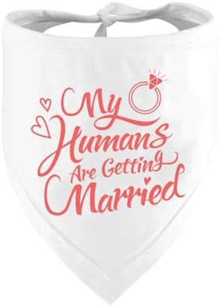 Engagement Gift, My Humans are Getting Married Dog Bandana, Wedding Photo Prop, Pet Scarf, Dog Engagement Announcement, Pet Accessories (Pink)
