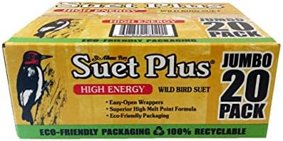 High Energy Suet Cakes, 20 Pack of 11 oz. Suet Cakes for Wild Birds
