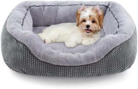 INVENHO Dog Bed for Small Dogs - Washable, Orthopedic, Calming & Warming - Durable Pet Bed with Anti-Slip Bottom (25"x21"x8")