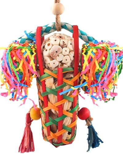 KATUMO Bird Toys Parakeet Toy Cockatiel Shredding Toys Conure Foraging Sola Toys for Conure Cockatiel Parakeet Lovebird Small to Medium Birds