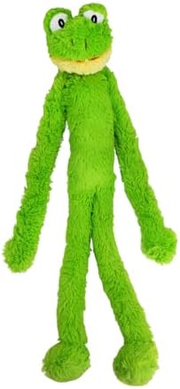 Multipet Swingin' Slevin Frog Dog Plush Toy - Squeaky Dog Toy for All Dogs - Extra Soft Plush Dog Toy - Stuffed Animal Dog Toy for Cuddling & Playing - Cute Dog Pet Toy (27”, Green, 5 Squeakers)
