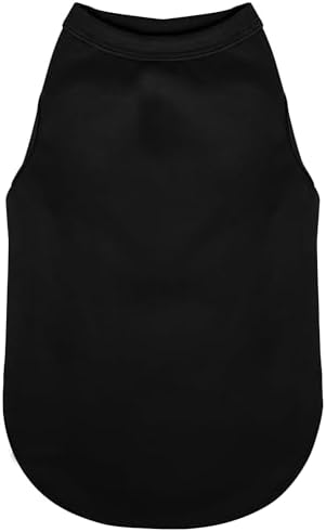 Paiaite Elevate Your Dog's Fashion Quotient with Colorful and Breathable Sleeveless Cotton Shirts! Perfect Pet Apparel for Small to Medium Dogs Black S