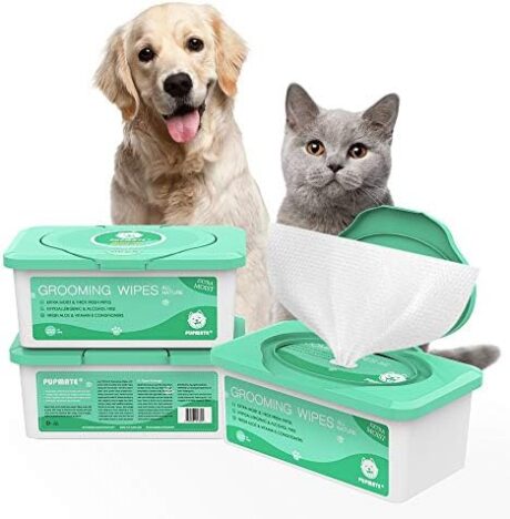 Pet Wipes for Dogs & Cats, Extra Moist & Thick Grooming Puppy Wipes with 100 Fresh Counts, Aloe Vera/Nature