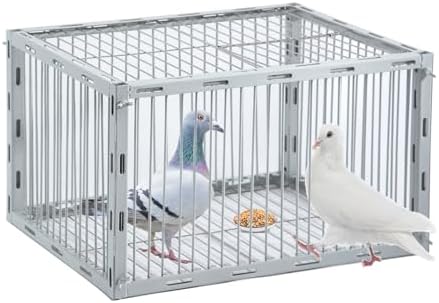 Pigeon Trap with Escape-Proof Design,Birds Trap with One-Way Entry,Chicken and Bird Trap Cage for Pigeon,Portable & Easy Assembly,Unharmful Made of High-Strength Iron with Anti-Rust Paint