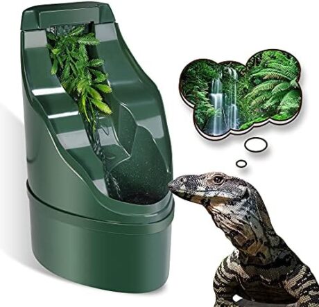 Reptile Chameleon Cantina Drinking Fountain Water dripper Comes with Feeding Tongs and Frosted Tweezer for Lizard Turtle Snake Spider Frog Gecko, Come with an Extra Pump for Replacement