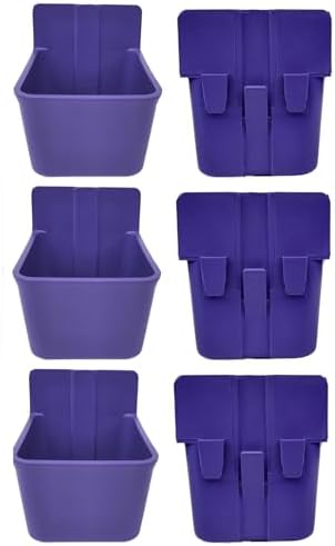 Saguaro Acres 6 Pack Rabbit, Chicken or Small Animal Cage Holds 2 Cups of Food or Water Coop Cups (Purple