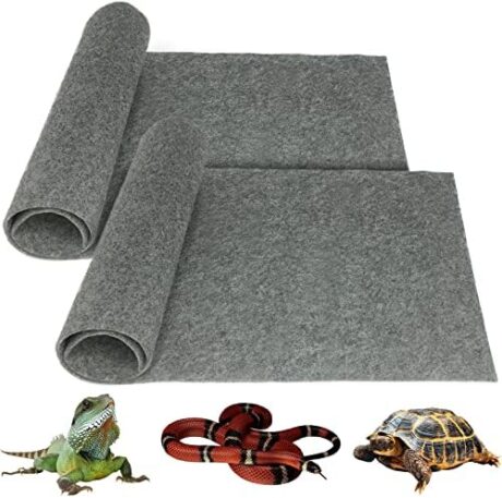 Tfwadmx 2Pack Reptile Carpet Gray 39’’ x 20’’ Terrarium Mat Liner Bedding Bearded Dragon Substrate Supplies for Snake Tortoise Lizard Leopard Gecko