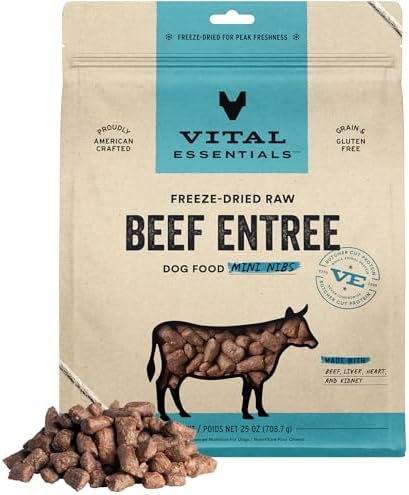 Vital Essentials® Freeze-Dried Raw Beef Entree & Mixer Dog Food Crunchy Mini Nibs, 25 oz